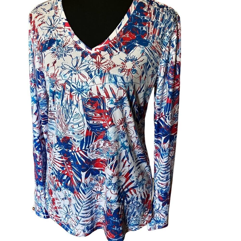 Reel Legends Red white and blue lightweight SPF long sleeve S shirt EUC - Picture 10 of 15